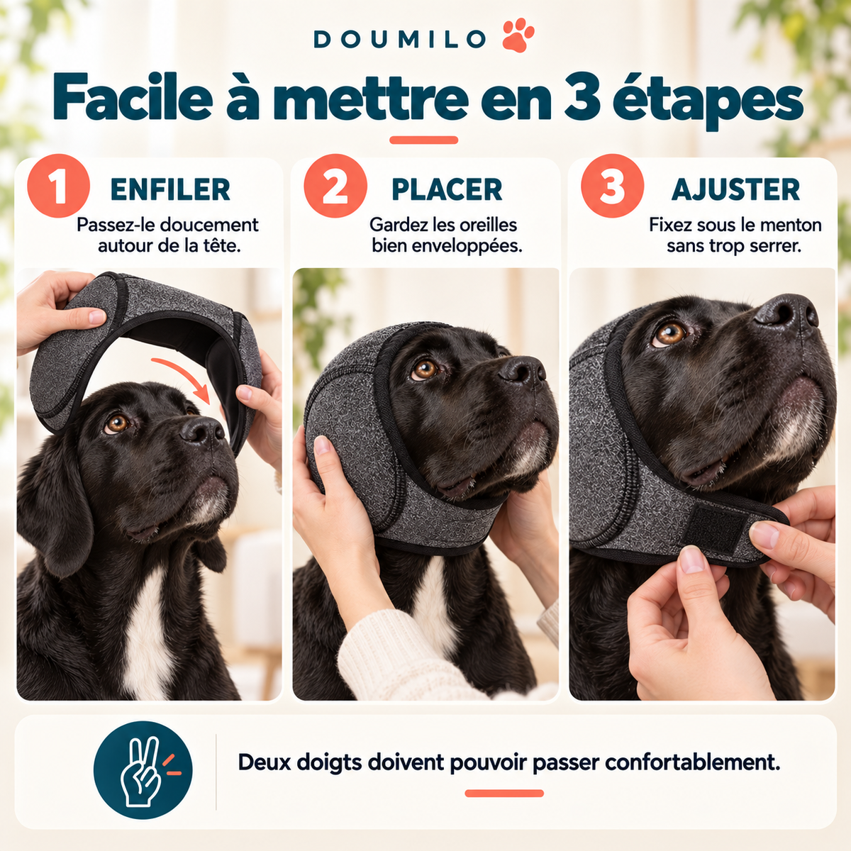 Cache-oreilles apaisant pour chien