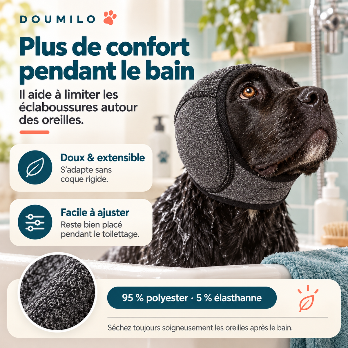 Cache-oreilles apaisant pour chien